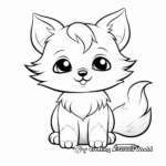 Cute Kawaii Fox Cub Coloring Pages 3
