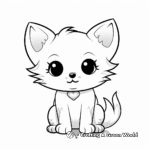 Cute Kawaii Fox Cub Coloring Pages 4