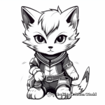 Cute Kitten Ninja Coloring Pages for Kids 2