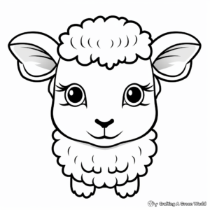 Cute Sheep Head Coloring Pages 4