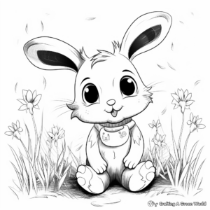 Cute Spring Animals: Baby Bunny Coloring Pages 1