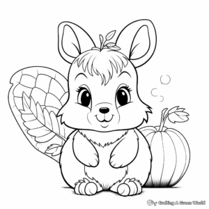 Cute Squirrel with Acorn Coloring Pages 4