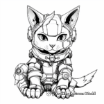 Cyborg Cat Ninja Coloring Pages for Sci-Fi Lovers 3