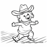 Dancing Pig in Hat Coloring Pages 1