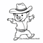 Dancing Pig in Hat Coloring Pages 2