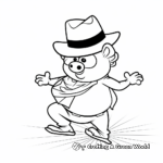 Dancing Pig in Hat Coloring Pages 3
