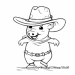 Dancing Pig in Hat Coloring Pages 4