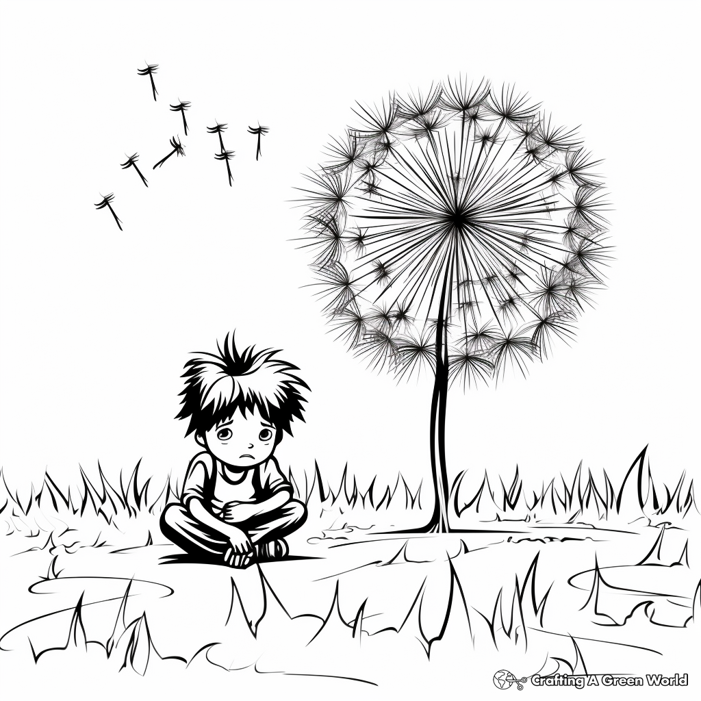 Dandelion Infested Grass Coloring Pages 1