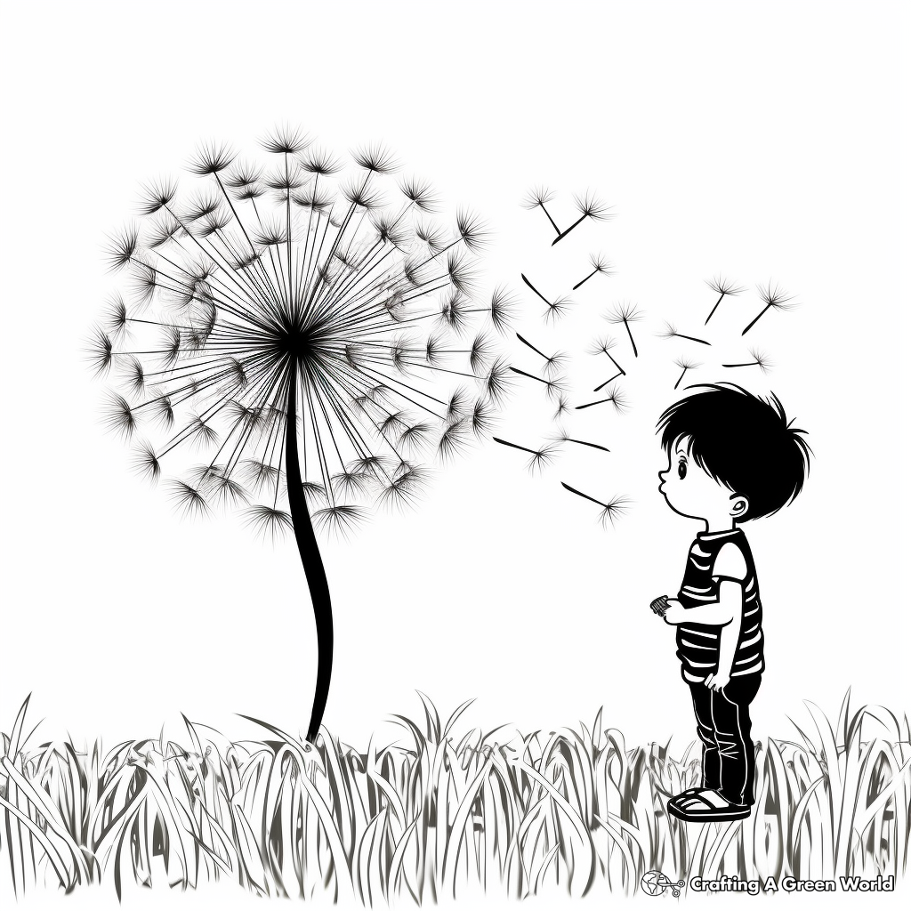 Dandelion Infested Grass Coloring Pages 4