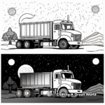 Day and Night Flatbed Truck Coloring Pages 2