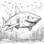 Deep Sea Tiger Shark Coloring Pages for Adults 1
