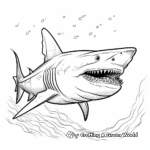 Deep Sea Tiger Shark Coloring Pages for Adults 3