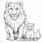 Delicate Lioness and Cub Coloring Pages 2