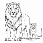 Delicate Lioness and Cub Coloring Pages 4