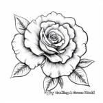 Delicate Pink Rose Coloring Pages 1