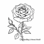 Delicate Pink Rose Coloring Pages 2