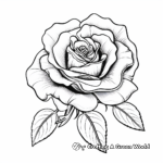 Delicate Pink Rose Coloring Pages 3