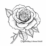Delicate Pink Rose Coloring Pages 4
