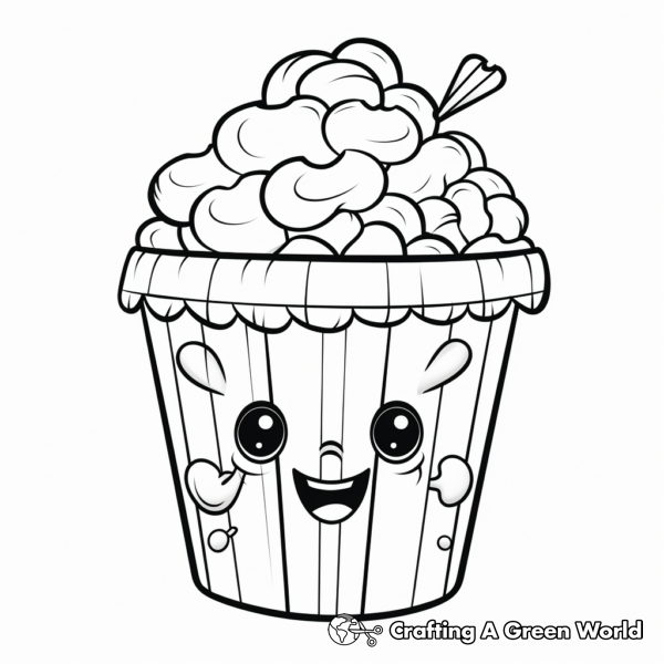 Delicious Buttery Popcorn Coloring Pages 1