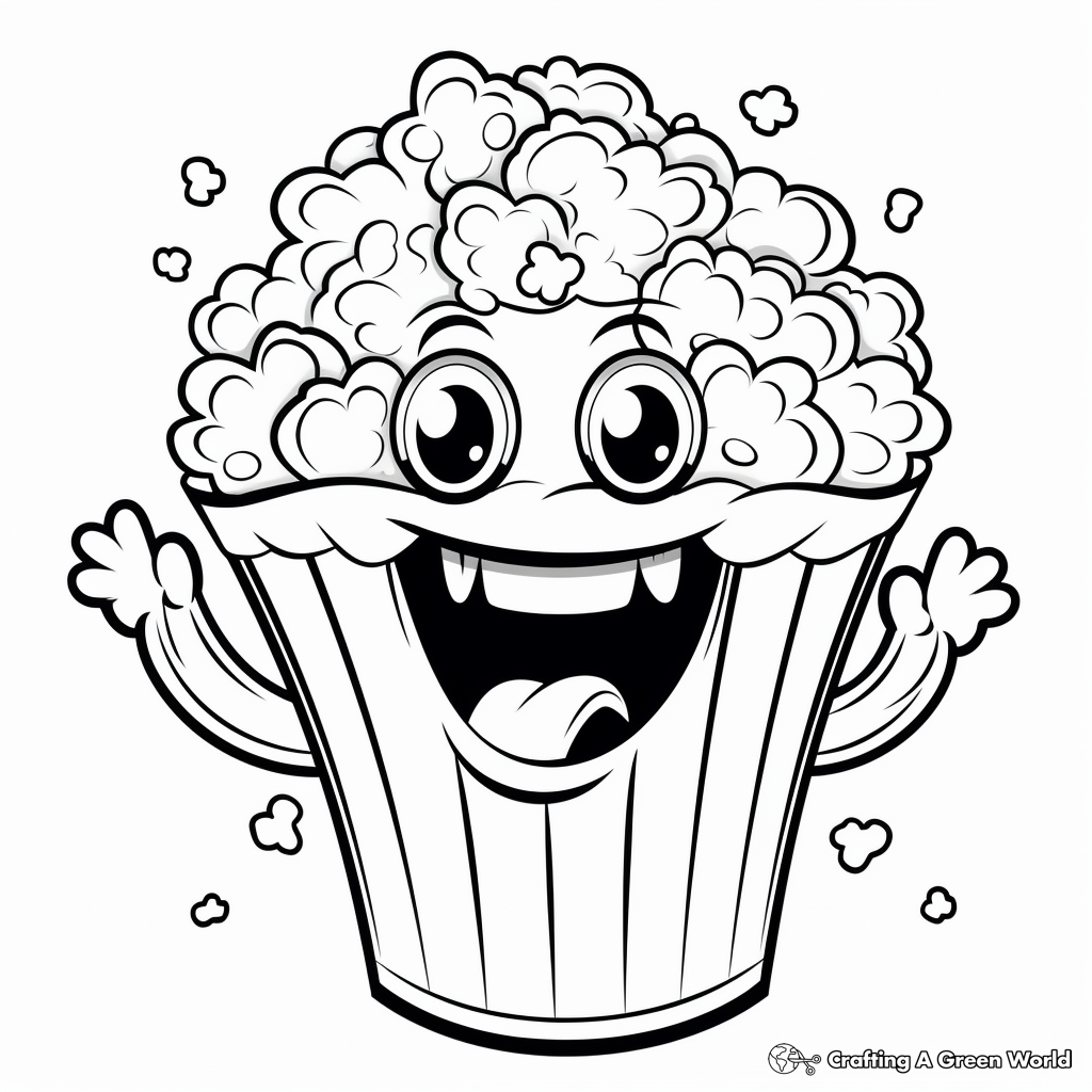 Delicious Buttery Popcorn Coloring Pages 4