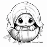 Delightful Baby Yoda in Pod Coloring Pages 3