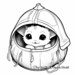 Delightful Baby Yoda in Pod Coloring Pages 4