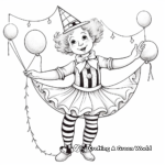 Delightful Clown Performing Coloring Pages 2