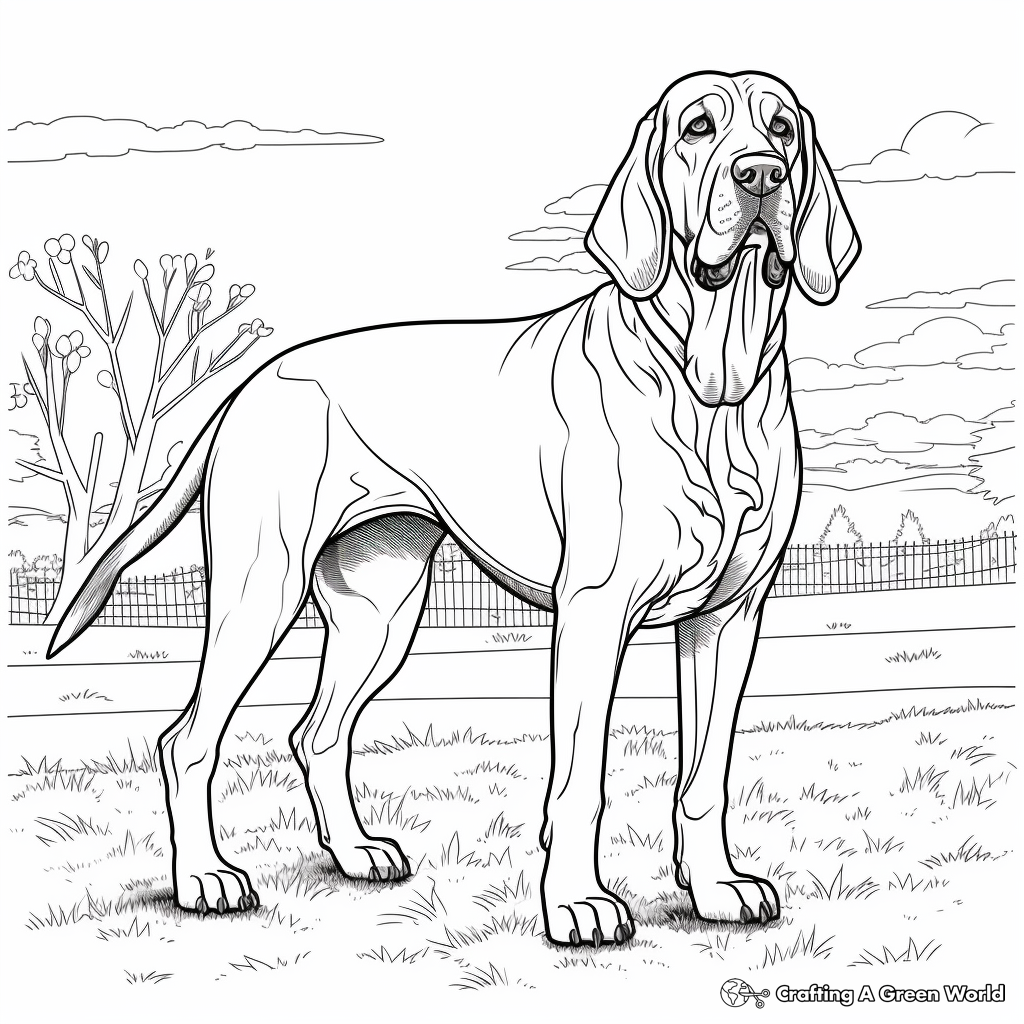 Bloodhound Clipartmag Sketch Coloring Page