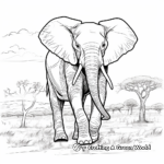 Detailed African Elephant Coloring Sheets for Adults 1