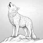 Detailed Arctic Wolf Howling Coloring Pages 3