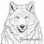 Detailed Arctic Wolf Portrait Coloring Pages for Adults 1