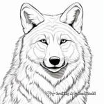Detailed Arctic Wolf Portrait Coloring Pages for Adults 2