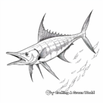 Detailed Atlantic Blue Marlin Coloring Pages for Adults 1