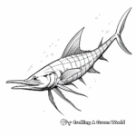 Detailed Atlantic Blue Marlin Coloring Pages for Adults 2