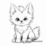 Detailed Baby Fox Coloring Pages for Adults 1