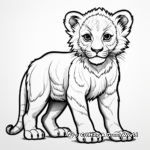 Detailed Barbary Lion Cub Coloring Pages for Adults 4
