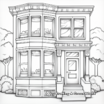 Detailed Bay Window Coloring Pages for Adults 1