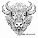 Detailed Bison Head Coloring Sheets 1
