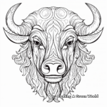 Detailed Bison Head Coloring Sheets 2