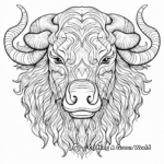 Detailed Bison Head Coloring Sheets 3