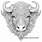 Detailed Bison Head Coloring Sheets 4