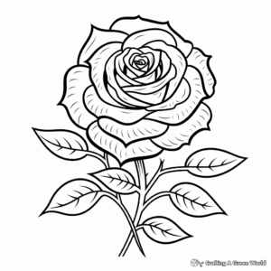 Detailed Black Rose Coloring Pages for Adults 1