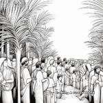 Detailed Coloring Pages of the Crowd on Palm Sunday 2