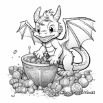 Detailed Dragon and Treasure Coloring Pages for Adults 3