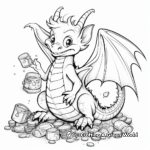 Detailed Dragon and Treasure Coloring Pages for Adults 4