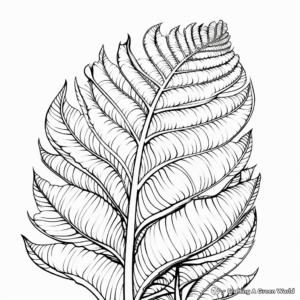 Detailed Fern Leaf Coloring Pages 2
