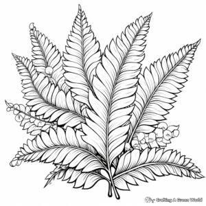 Detailed Fern Leaf Coloring Pages 3