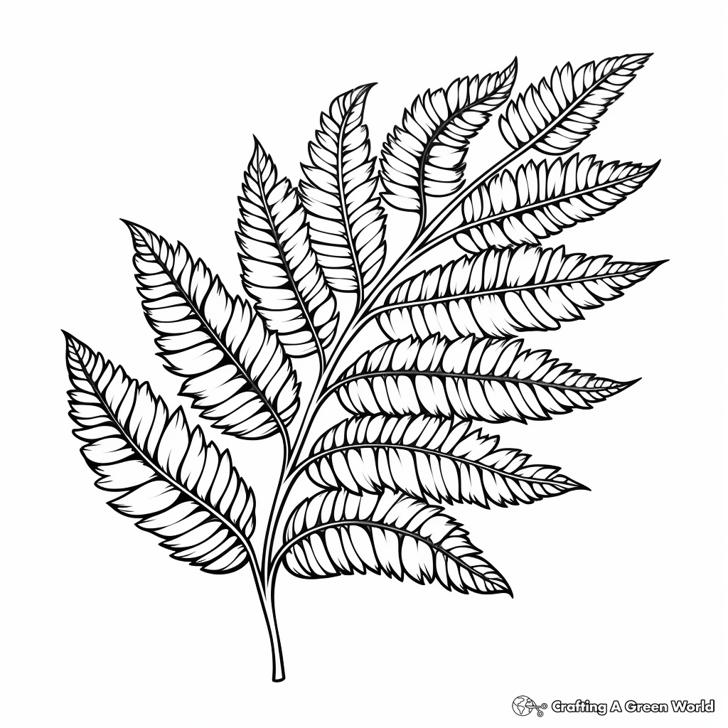 Detailed Fern Leaf Coloring Pages 4