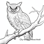 Detailed Great Horned Owl Coloring Pages 2