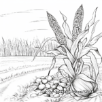 Detailed Harvest Corn Coloring Pages for Adults 2